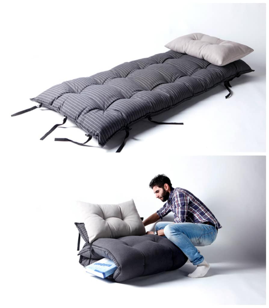 Bed Turns Into Armchair Living in a shoebox