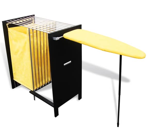 Drying Rack, Hamper and Ironing Board AllInOne Living in a shoebox