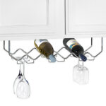 Under Counter 6-Bottle Wine Rack With Stemware Holder