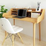 Soges Computer Desk 47 Solid Wood Desk Home Office Desk Mid-century Desk Writing Table