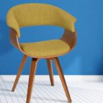 Armen Living LCSUCHWAGR Summer Chair in Green Fabric and Walnut Wood Finish