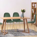 GreenForest Dining Chairs Eames-Style,Elegant Velvet Back and Cushion, Mid Century Modern Side Eames-style Chairs Set of 4,Cactus