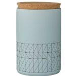 Bloomingville Ceramic Carina Jar with Cork Lid Sky Blue