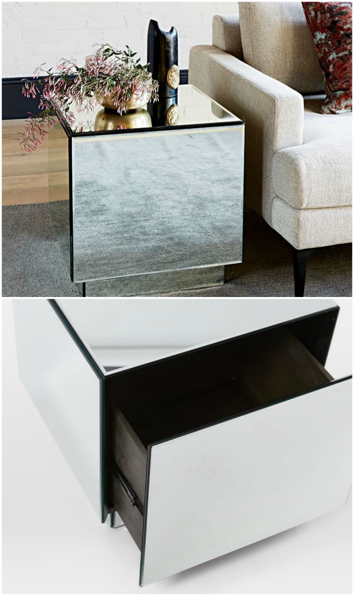 Geo Mirror Storage Side Table