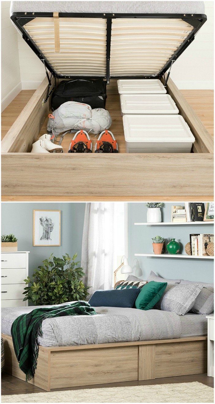 South Shore Fusion Ottoman Queen storage bed