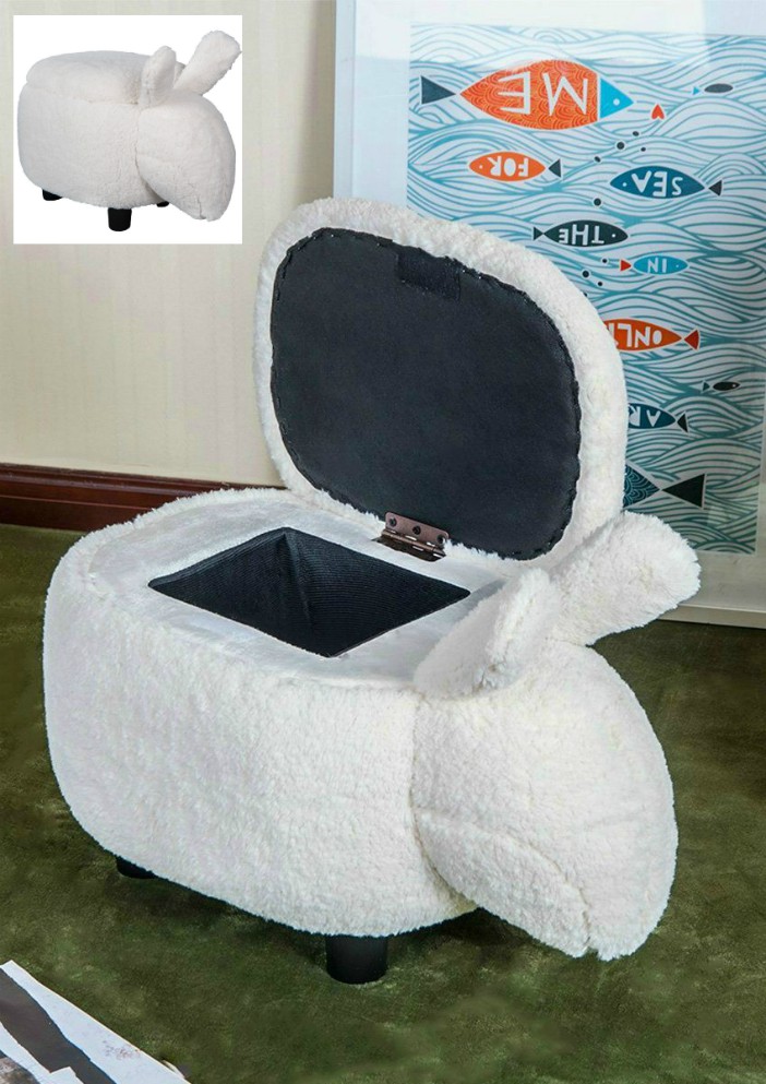 Upholstered Ride-on Storage Ottoman