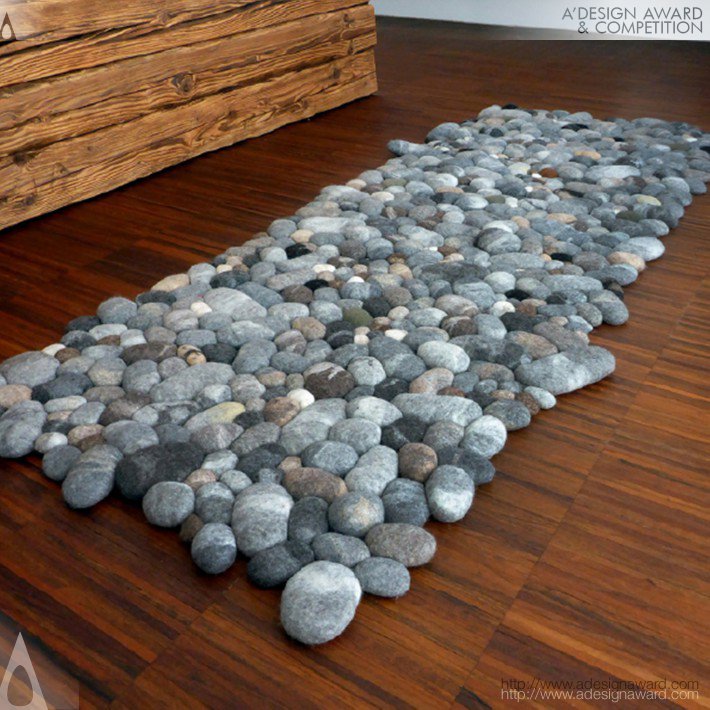 felt stone rug Runner by Martina Schuhmann