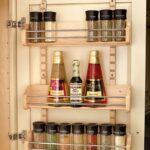 Large Cabinet Door Mount Wood Adjustable 3-Shelf Spice Rack