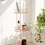 Minimal Rose Gold Standing Bathroom Storage