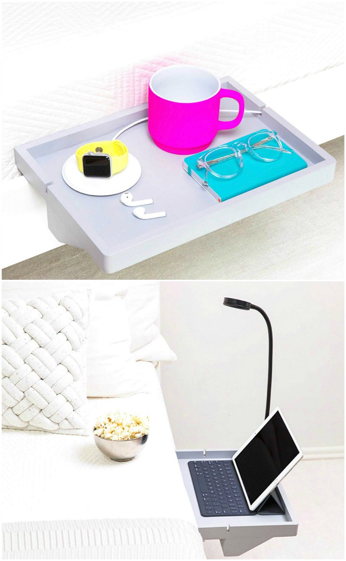 Space-saving bed shelf
