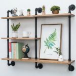 ndustrial Pipe Shelf with Wood