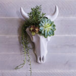 Ceramic+Skull+Wall+Planter