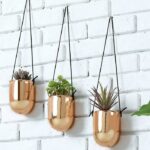 Metallic Copper-Tone Ceramic 4 Inch Hanging Succulent Planter