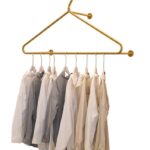 JIAYING Pipe Decor Industrial Pipe Wall Mounted Clothing Rack, Heavy Duty Metal Garment Bracket Frame