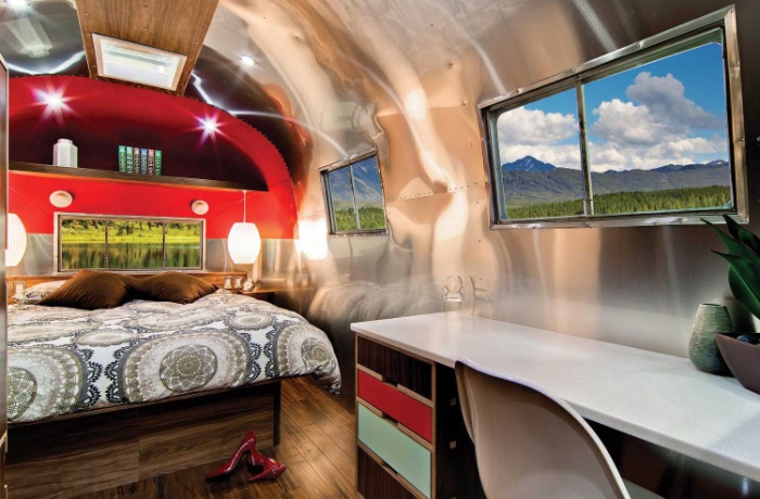 Western Pacific Airstream by Timeless Travel Trailers Bedroom2 - Rare Airstream Trailer Gets a Stunning Mid-Century Style Restoration
