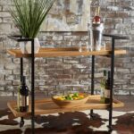 Gerard Industrial Natural Finished Wooden Bar Cart