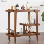 Holly and Martin Zhori Bar Cart in Dark Tobacco and Aged Brass