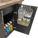 Over The Door Mount Kitchen & Bathroom Cabinet Vanity Storage Organizer Basket Cabinet-Vanity Organizer