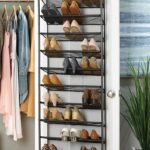 Whitmor 36 Pair Over The Door Shoe Rack, Gun Metal Gray