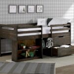 DONCO 2027-TLRO Kids Twin Size Rustic Oak Low LOFT,