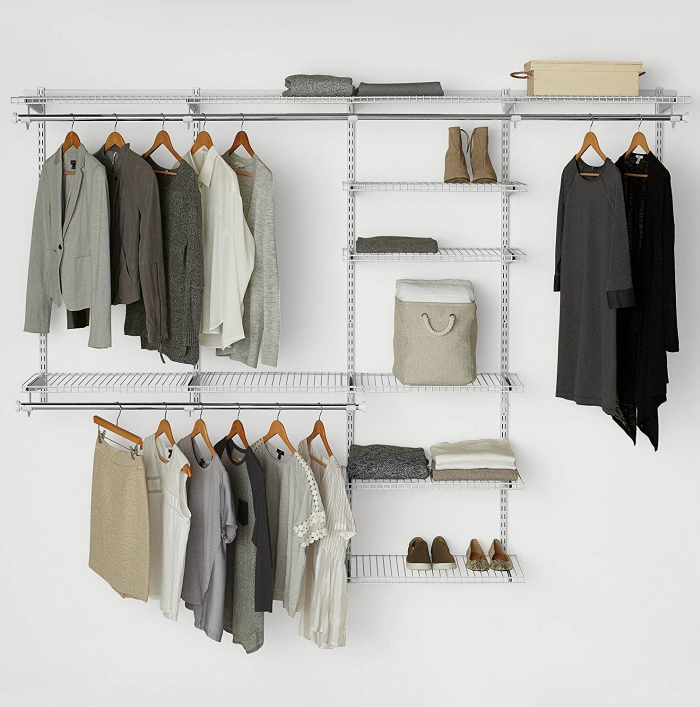 Rubbermaid Configurations Custom Closet Deluxe Kit White 4 8 Foot - 20 Brilliant Ideas for Organizing Your Closet