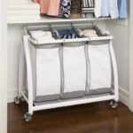 Seville Classics Premium 3-Bag Heavy-Duty Tilt Laundry Hamper Sorter Cart