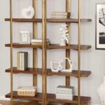 Gorham Display Shelf, Light Walnut Gold