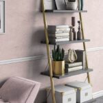 Nova 4 Shelf Ladder Bookcase, Graphite Gray