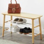 ZEN’S BAMBOO Shoes Rack Bench 3 Ties Shoes Storage Bench Entryway Storage Organizer Shelf