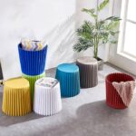 Dall Storage Stool Footstool Ottoman PP Plastic Sofa Stool Living Room Bedroom Furniture Seat 45cm 8 Col