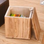 Wooden Storage Stool, Ottoman Cube Storage Box for Living Room Garden Stool
