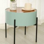 YSXCFZC Sofa Bed Side Table with Storage, Living Room Small Coffee Table, Snack Wine Table, Book and Writing Table, Easy Assembly D38 X H39cm