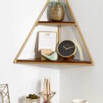 Kate and Laurel Melora Mid-Century Modern Corner Shelf