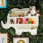 MST Durable Vibrant Marshmallow Elephant Wall Shelf by Drew Barrymore Flower Kids