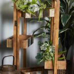 Rustic Folding Wooden Planter Stand
