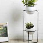 Umbra Nesta Tiered Livingroom, Dining Room, White Speckle Finish, Planter for Succulent Plants