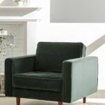 Rivet Aiden Tufted Mid-Century Modern Velvet Accent Chair,