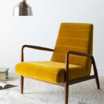 gold velvet dark walnut chair