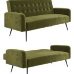 green-sleeper-sofa-velvet