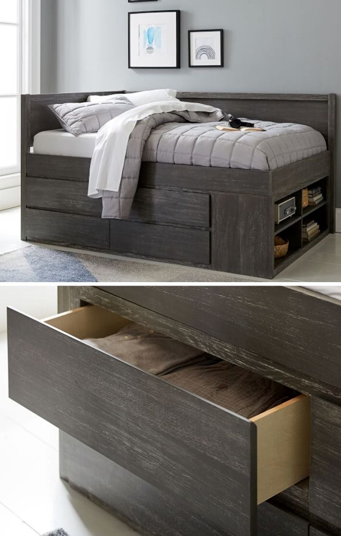 storage-bed-bookcase-drawers