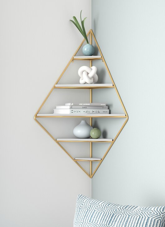 Leroy+Decorative+Mid+Century+Modern+5+Piece+Diamond+Corner+Shelf