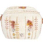 Square-Cream-Cotton-Pouf-with-Misty-Rose-&-Mustard-Yellow-Embroidery-and-Pom-Poms