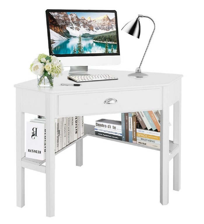 Costway Corner Computer Desk Laptop Writing Table Wood Workstation Home Office Furniture - 18 Fabulous Desks That Are Ideal for Small Spaces