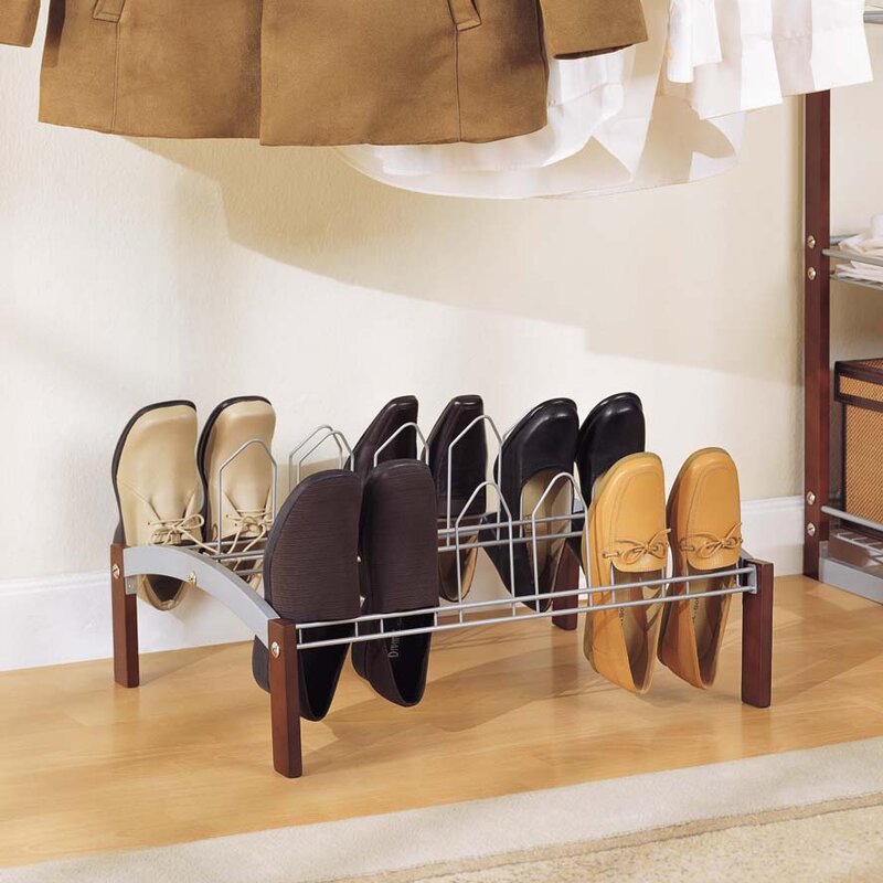 Espresso+1-Tier+9+Pair+Shoe+Rack