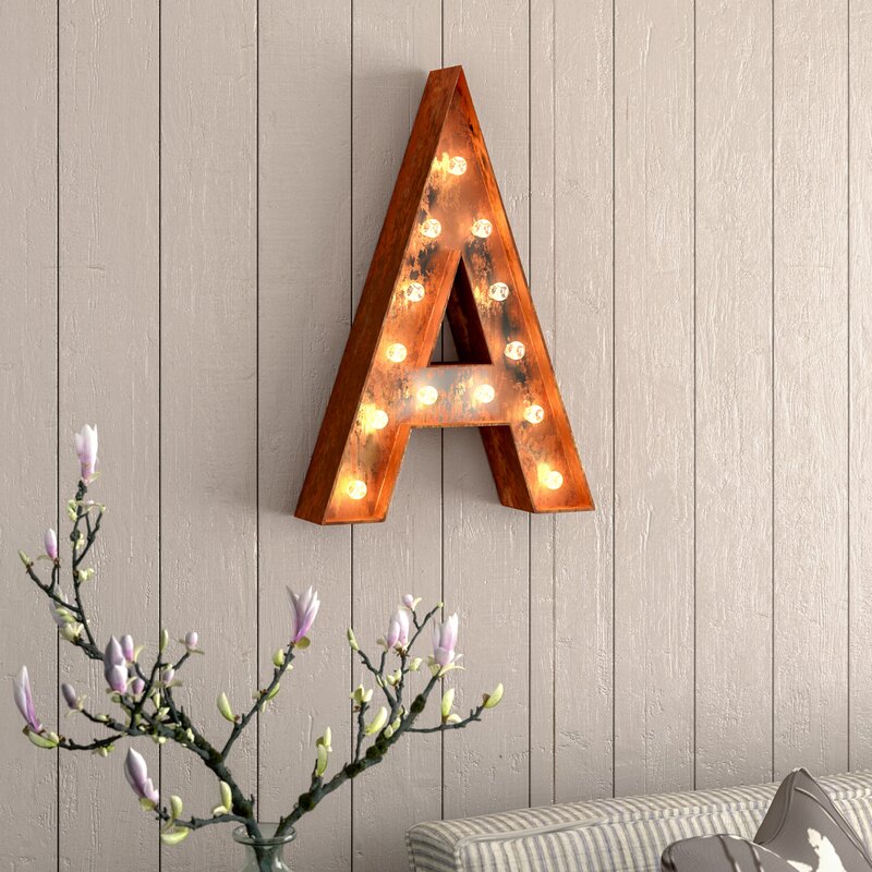 Alphabet+Letter+Steel+Marquee+Sign+Wall+Dcor