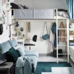 a-small-one-bedroom-apartment-thats-grey-green-and-white-and-cad35e1639727b158419f35597d1cec0