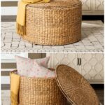 rattan coffee table storage