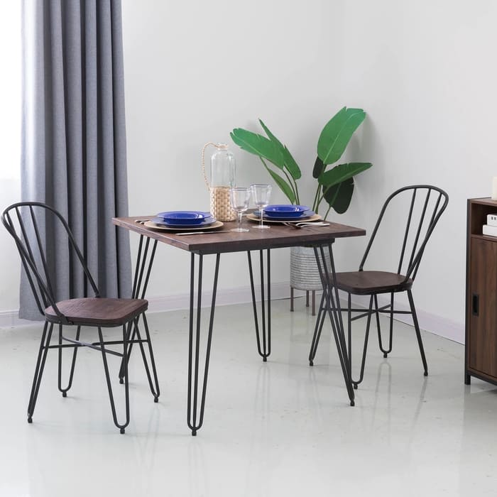 Glitzhome-Farmhouse-Industrial-Elm-Wood-Steel-Dining-Set,-1-Table-and-2-Chairs (2)