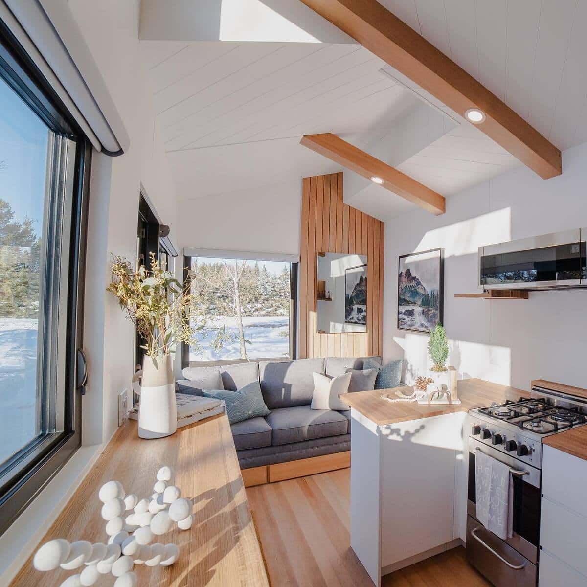 fritz tiny homes 18 - Couple Builds Stunning Tiny House on a Hobby Farm – It’s Heated Entirely by Two Infrared Mirrors