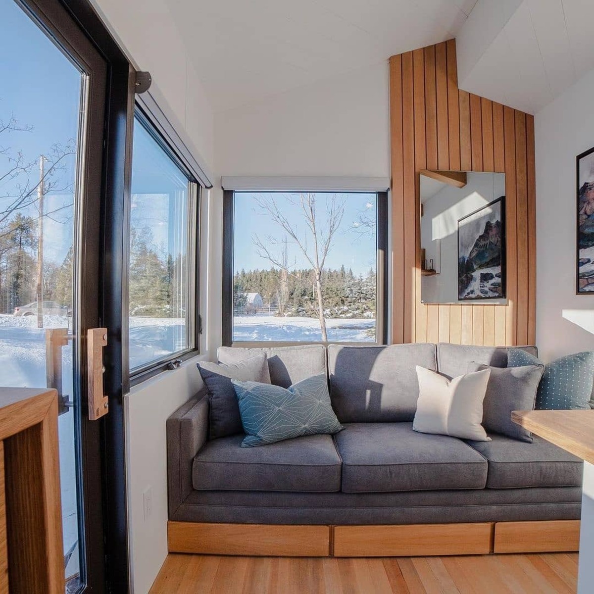 tiny homes 4 - Couple Builds Stunning Tiny House on a Hobby Farm – It’s Heated Entirely by Two Infrared Mirrors